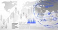 Infographic Template for diagram gobal network connection. world map point Internet of Things, Computing Design technology