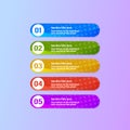 Infographic template in different colors sections with your description text Royalty Free Stock Photo