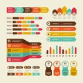 Infographic template. Economic charts marketing graphs process table, timeline and organization flowchart. Infographics