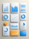 Infographic Template Featuring Editable Placeholders for Customizable Statistics and Data Visualizations in Blue and Royalty Free Stock Photo