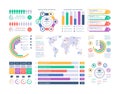 Infographic template. Financial investment graphs, column chart organization flowchart. Presentation infographics vector