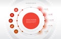 Infographic template with five colorful shapes and icons.