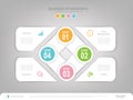 Infographic template of four steps for your presentation, flat design of business icon, there are keywords such as time