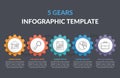 Infographic Template with Gears Royalty Free Stock Photo