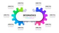 Infographic template. 2 gears with 10 steps Royalty Free Stock Photo
