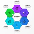 Infographic template. Hexagon with 6 steps and icons Royalty Free Stock Photo