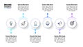 Infographic template. Horizontal line with 6 circles