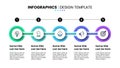 Infographic template. Horizontal line with 5 connected circles Royalty Free Stock Photo