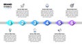 Infographic template. Horizontal line with numbers and 6 steps