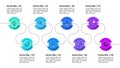 Infographic template. Horizontal line with 8 steps
