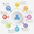 Infographic template with hotel icons