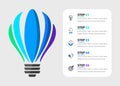 Infographic template. Hot air balloon in the shape of a light bulb Royalty Free Stock Photo