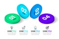 Infographic template. 4 isometric circles with numbers Royalty Free Stock Photo