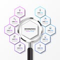 Infographic template with icons and 10 options or steps. Hexagons Royalty Free Stock Photo