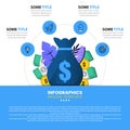 Infographic template with icons and 4 options or steps. Money