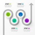 Infographic template with icons and 4 options or steps. Path Royalty Free Stock Photo