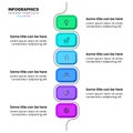 Infographic template. A vertical path with 6 rectangles Royalty Free Stock Photo