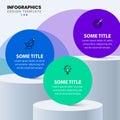 Infographic template. 3 columns with circles containing text Royalty Free Stock Photo