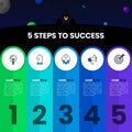 Infographic template. 5 steps to success. Vector Royalty Free Stock Photo