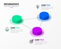 Infographic template with icons and 3 options or steps. Triangle