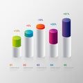 Infographic template: indicator bar graph chart graphic
