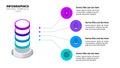 Infographic template. 4 isometric circles in a column. Vector Royalty Free Stock Photo