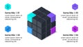 Infographic template. Isometric cube with 4 steps and icons Royalty Free Stock Photo