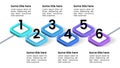 Infographic template. Isometric line with 6 steps
