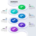 Infographic template. Isometric path with 6 steps Royalty Free Stock Photo