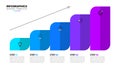 Infographic template. 5 linearly growing editable columns with icons Royalty Free Stock Photo