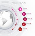 Infographic template with map Royalty Free Stock Photo
