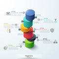 Infographic template Modern cylinder bar chart Design.