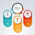 Infographic template with 3 option circles and columns Royalty Free Stock Photo