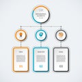 Infographic template with 3 option circles and columns. Royalty Free Stock Photo