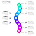 Infographic template. Path with 9 steps and numbers Royalty Free Stock Photo