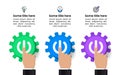 Infographic template. 3 power buttons with icons