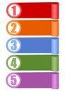 Infographic template for presentation of five options or steps with blank frames for own message in paper design Royalty Free Stock Photo