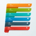 Infographic template with ribbons banners arrows 6 options