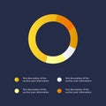 Infographic template round chart with yellow elements and text Royalty Free Stock Photo