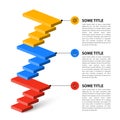 Infographic template. Staircase with 3 steps and text Royalty Free Stock Photo