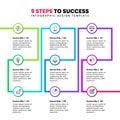 Infographic template. 9 steps to success. Vector Royalty Free Stock Photo