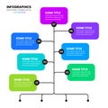 Infographic template. Technology tree with 7 steps and numbers Royalty Free Stock Photo