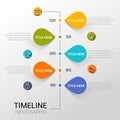 Infographic template with time line report, points and icons