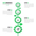 Infographic template. Tree with 4 gears and icons Royalty Free Stock Photo