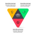 Infographic template. Triangle with 3 steps and icons