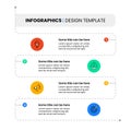 Infographic template. Vertical dashed timeline with 4 steps Royalty Free Stock Photo
