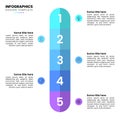 Infographic template. Vertical line with numbers and 5 steps Royalty Free Stock Photo
