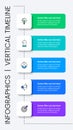 Infographic template. Vertical line with 5 steps Royalty Free Stock Photo