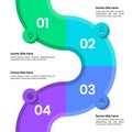 Infographic template. Vertical zigzag line with 4 steps