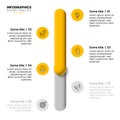 Infographic template. Yellow slider with 6 icons